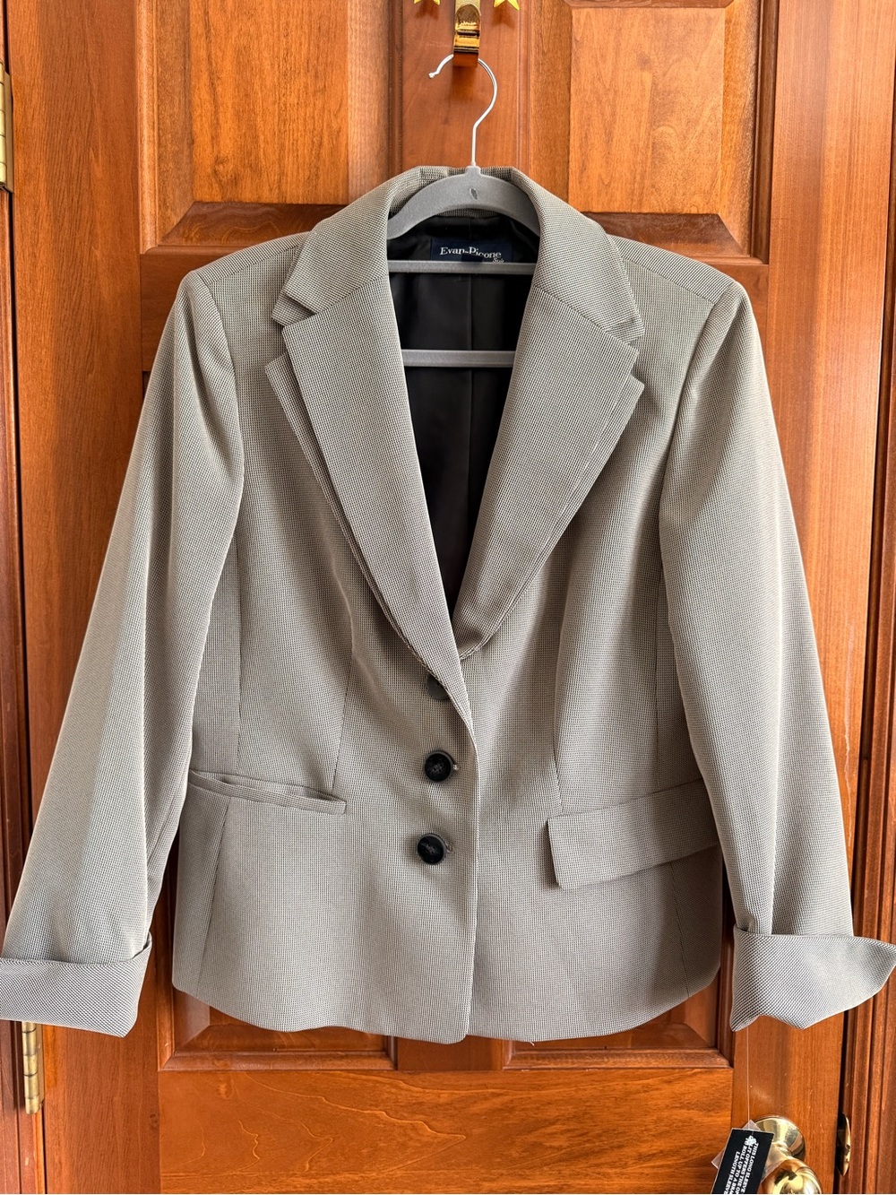 Evan Picone Women's Taupe Single-Breasted Blazer